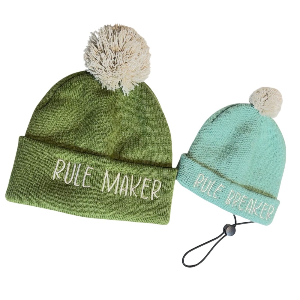 Pet Beanie Set - Rule Maker - Rule Breaker Matching Dog Hat